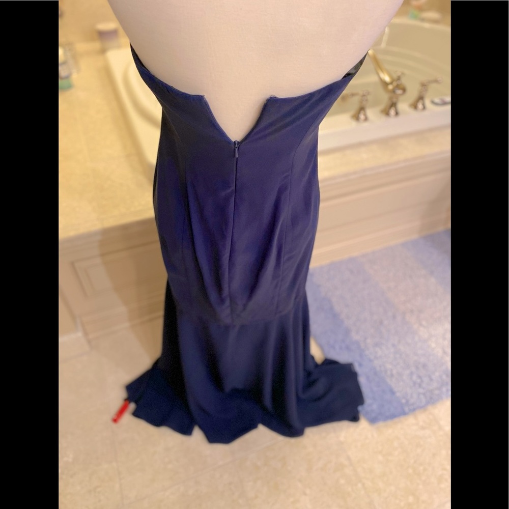 Classic Brand New After Six Navy Strapless Dress beautiful sexy bottom - Picture 8 of 14